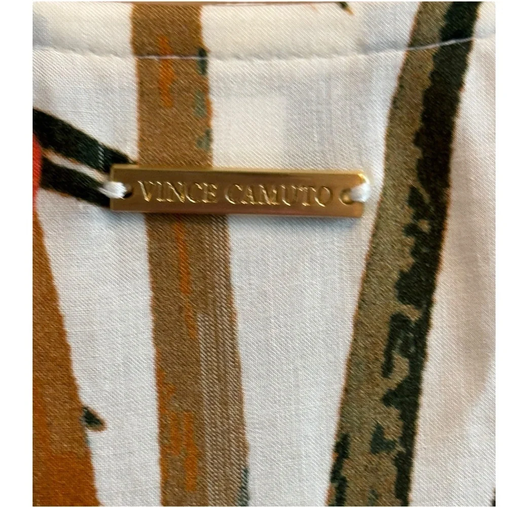 Vince Camuto V-Neck Caftan Cover Up Palm Paradise NWT M/L